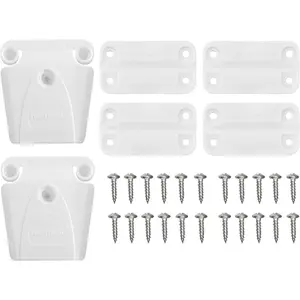 Cooler Hinge and Latch and Screws Kit for Igloo Cooler, Standard Replacement Parts for Igloo Cooler, Plastic Hinges and Latch Posts with Screws for Igloo Cooler, 4 Hinges & 2 Latches