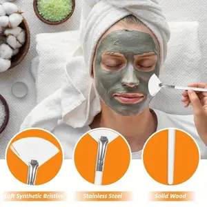 Set of 20 Facial Fan Brushes, Gentle Applicators for Makeup and Face Masks, Ideal for Skincare, Washable and Reusable, Facial Care Tools