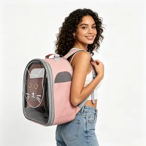 Cute Cat Kitten Transparent Outdoor Backpack, Outdoor Animal Carrier, Portable Breathable Space Capsule Pet Bag, Lightweight & Durable Design, Perfect for Daily Use