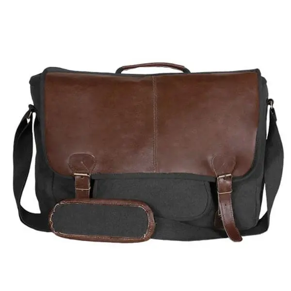 Fox Outdoor 43-51 Men's Briefcase Satchel, Adjustable Shoulder Strap, Multi-Compartment Design with Wooden Ruler, Graduate Satchel
