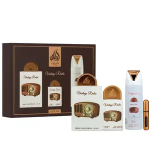 Lattafa Pride Vintage Radio Arabic Blend Perfume Sample Set - 3-Piece Fresh Fragrance Sprays Gift Box for Adult Men