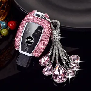 Luxury Rhinestone Car Key Fob Cover for Benz GLC GLA CLA GLS GLE GLK CLS C 300 G E S ML AMG Class Sparkling Accessory