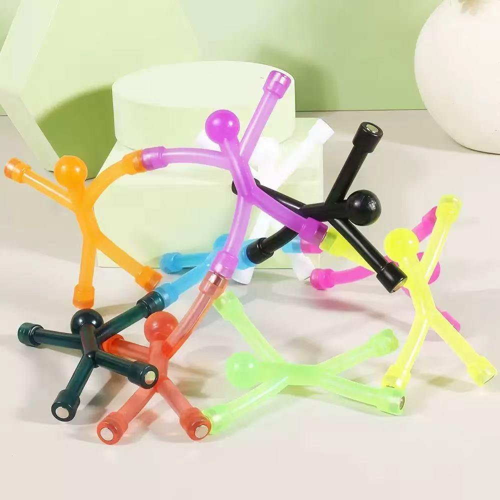 10 Magnetic Clear Character Toys, Colorful Magnetic Boys and Girls Stress Relief Toys, Construction Magnets for Kids 4+, and Fun Fridge Plastic Magnets for Stress Relief