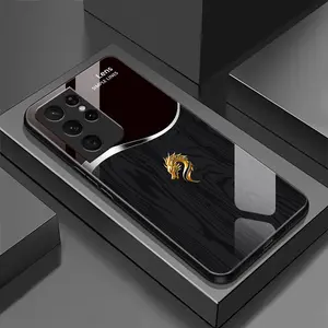 Suitable for [Galaxy S21 Ultra 5g] Personality simple split dragon pattern creative business high-end anti-drop glass mobile phone case affordable anti-drop anti-fingerprint-888