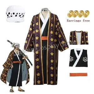 Trafalgar Law Cosplay Costume Anime Figures Digital Printing Kimono Uniform Full Set Halloween Carnival Party Suit Man # 1 # W.