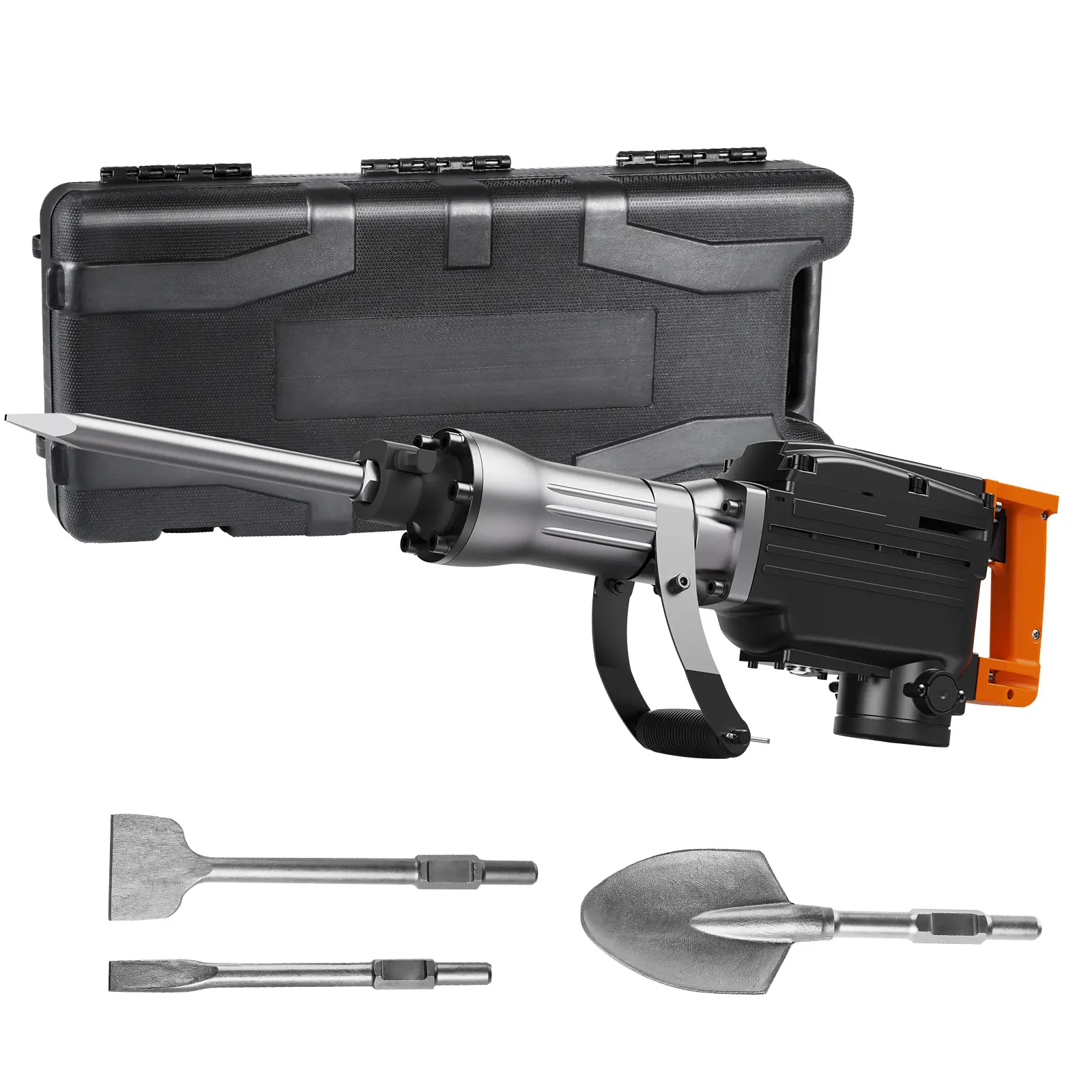 【Summerfinds】VEVOR Demolition Jack Hammer 2200W Jack Hammer Concrete Breaker1350 BPM Heavy Duty Electric Jack Hammer4pcs Chisels Bit with CaseBlack