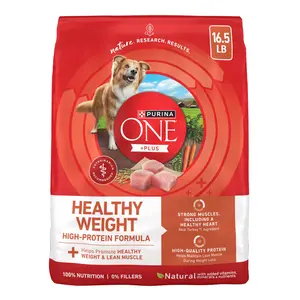 Purina One +Plus Dry Dog Food High Protein Healthy Weight, Real Turkey 16.5 lb Bag