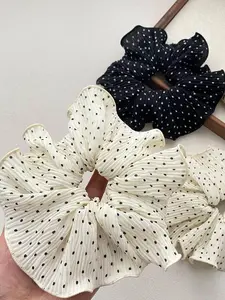 Polka Dot Pattern Scrunchie, Elegant High Stretch Hair Tie for Women & Girls, Minimalist Headwear Suitable for Thick Hair, Fashion Hair Accessories for Party, Daily Decor, Ponytail Hairstyle, Scrunchies