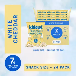 White Cheddar Snack Size Khloud Protein Popcorn by Khloe Kardashian | 7g of Protein Per Serving | No Seed Oils | Gluten-Free | Available in 24pk