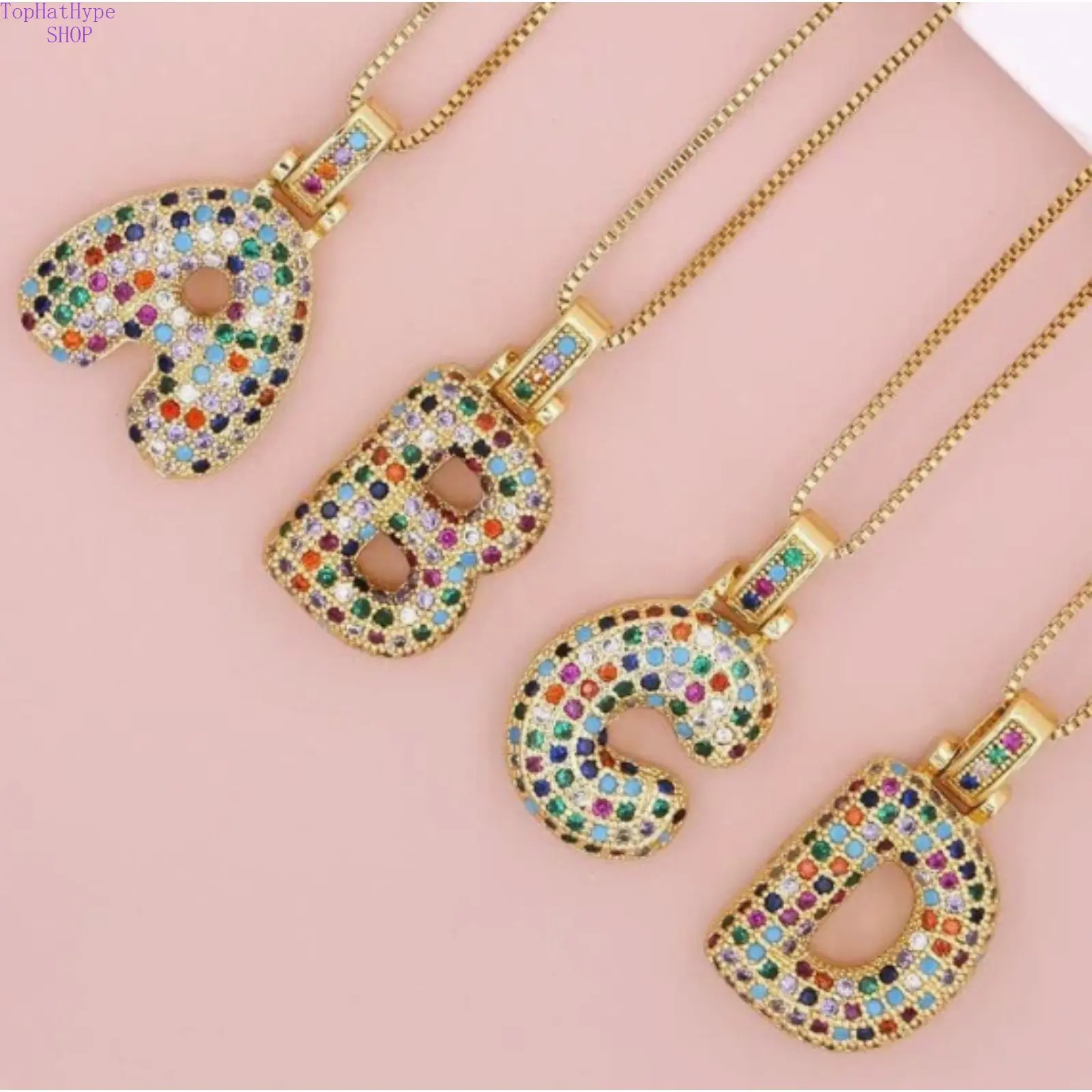 Statement Choker Necklace for Women, Chunky Copper Chain with Bold, Sparkling Rhinestone CZ Initial Letter Pendant, Streetwear Party Jewelry, Elegant Rhinestone Necklace, Sparkling Rhinestones Chains