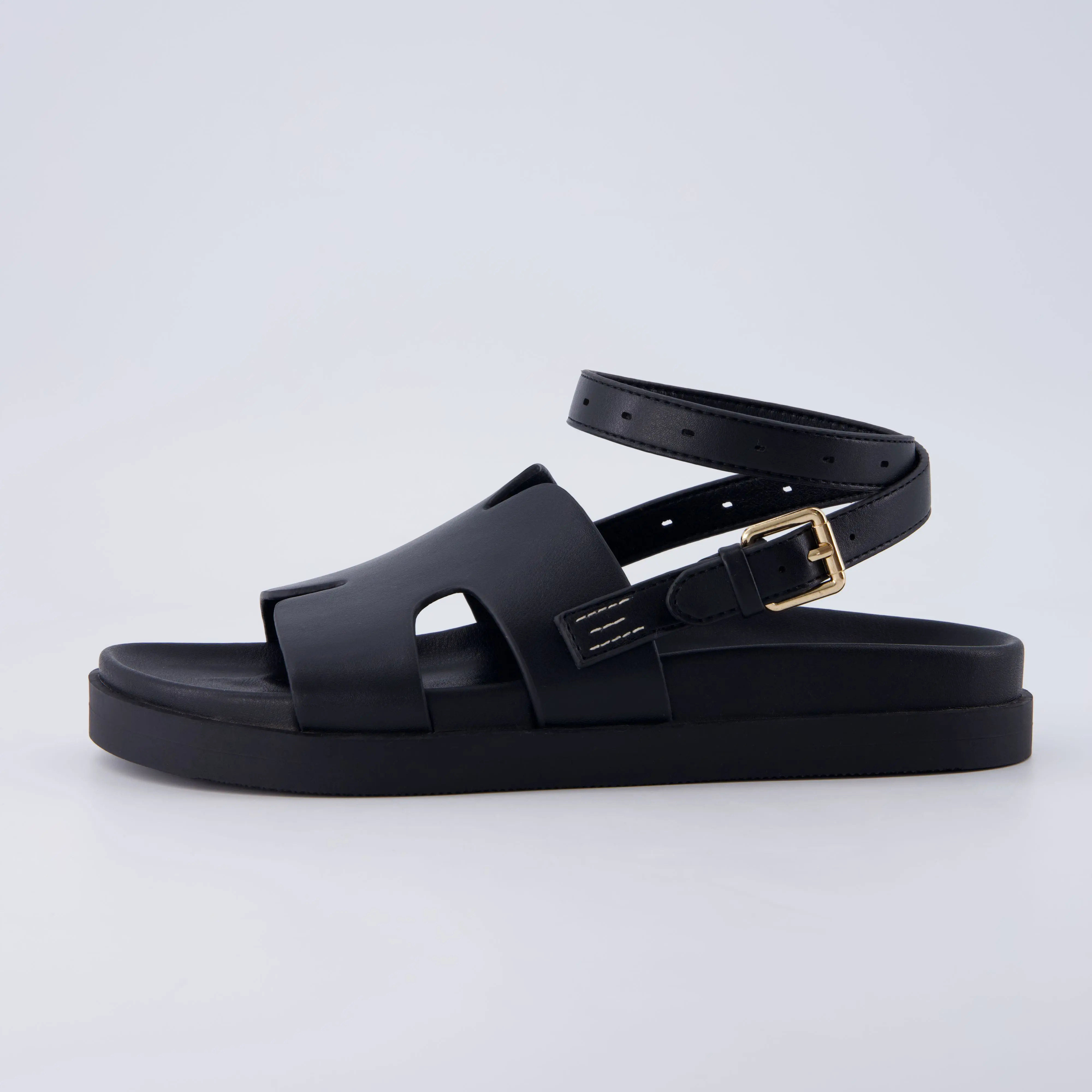 Cushionaire Erika Sandals for Women with Cut-Out Band and Ankle Strap | Cushioned Footbed Sandals