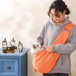 Pet dog and cat crossbody backpack for small dogs and cats Classic Pocket,  Travel Safety Harness, Hand-Free Dog Sling Carrier for Carry Small Dogs and Cats, Dog and cat Harness