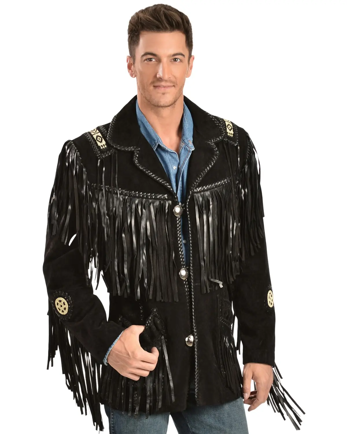 Scully Men's Men'S Fringed Suede Leather Coat Tall - 758-67 Scully Men's Men'S Fringed Suede Leather Coat Tall - 758-67