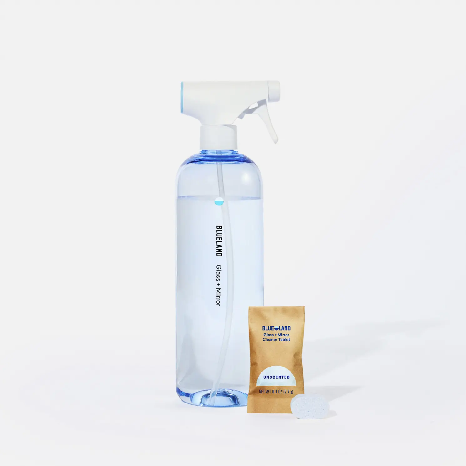 Blueland Glass Cleaner Concentrate, Streak-Free Mirror Cleaner Refill Tablets + Spray Bottle, Mineral & Plant-Based, Eco-Friendly