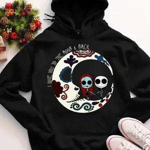 Halloween Party Hoodie, Halloween Hoodie, Halloween Party Gift, Jack Skellington And Sally Nightmare Before Christmas Hoodies Gifts, Gift For Fans, Street style, Many colors from S to 5XL, tiktok shop