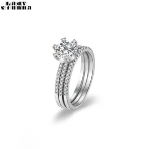 STUNNA LADY 1 Carat Moissanite Rings, 925 Sterling Silver Women Wedding Bands, Moissanite Engagement Rings for Women Wife Girlfriend Gifts with Certificate of Authenticity and Gift Box