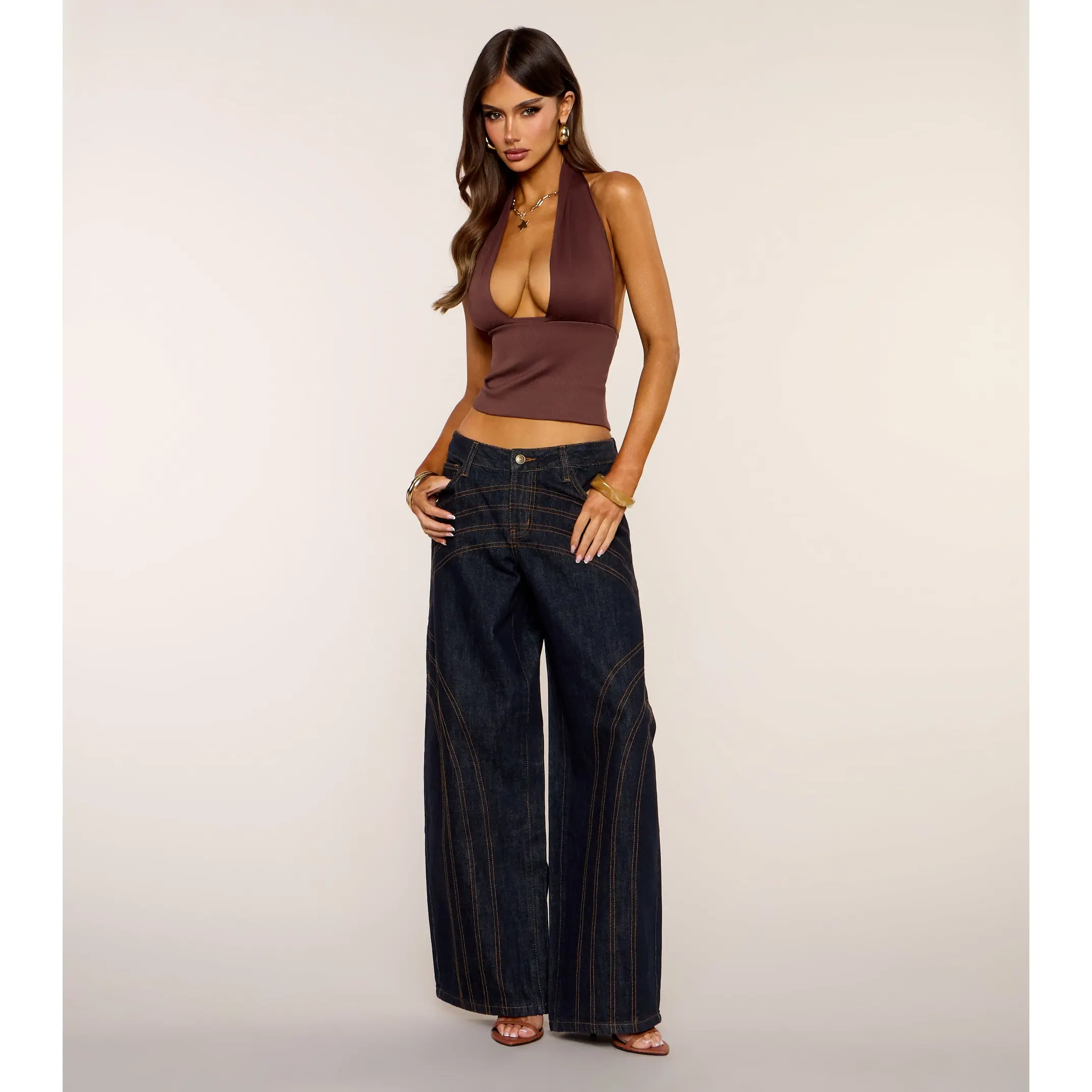 Stitch Scene Wide Leg Denim Jeans