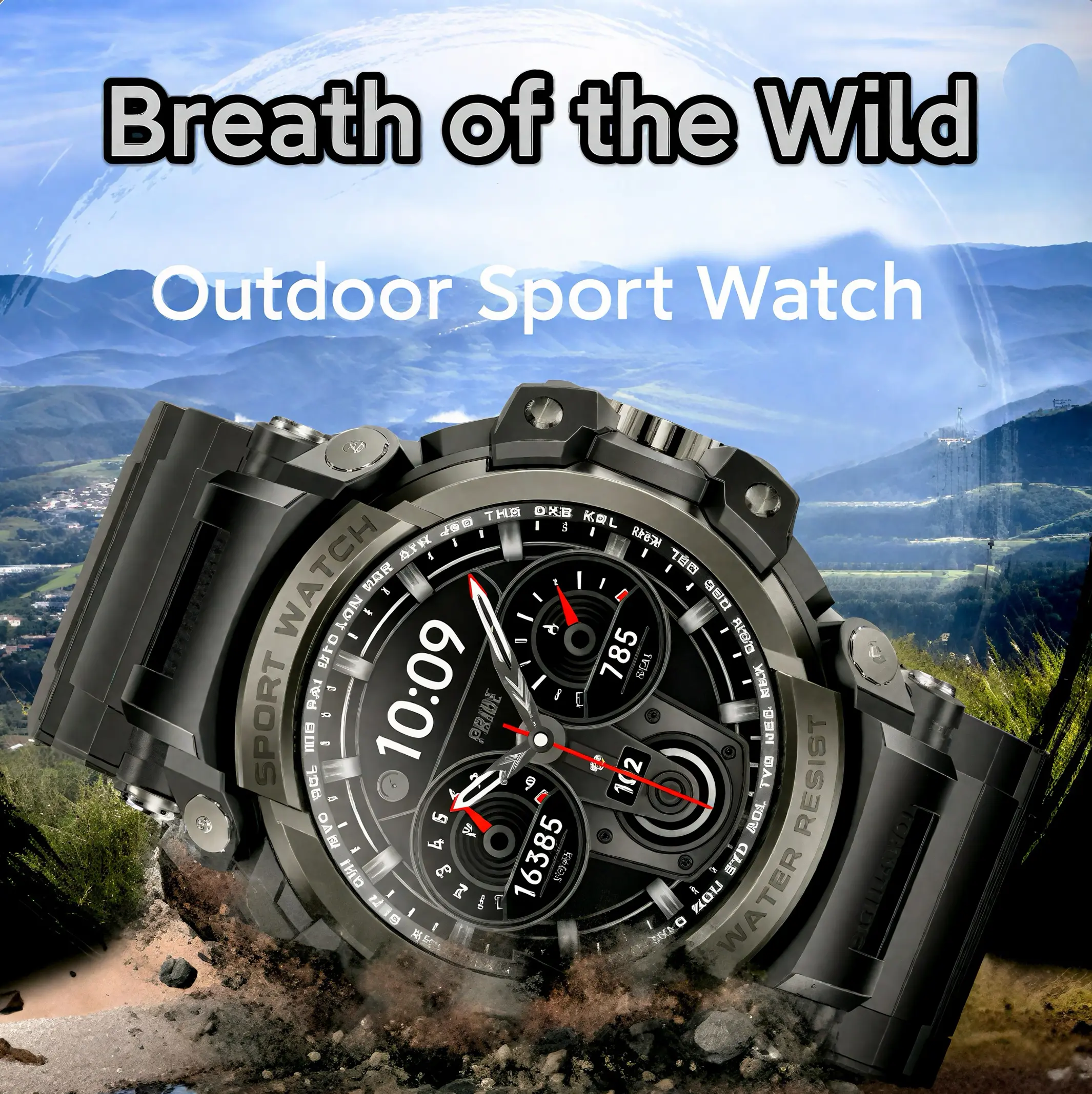 Men's Waterproof Multifunctional Rugged Tactical Smartwatch, Chunky Dial Outdoor Electronic Wearable for Hiking, Bluetooth Fitness Monitoring Device with Mobile Connection (Only 36 Left!) Christmas Gift, Running, Countdown