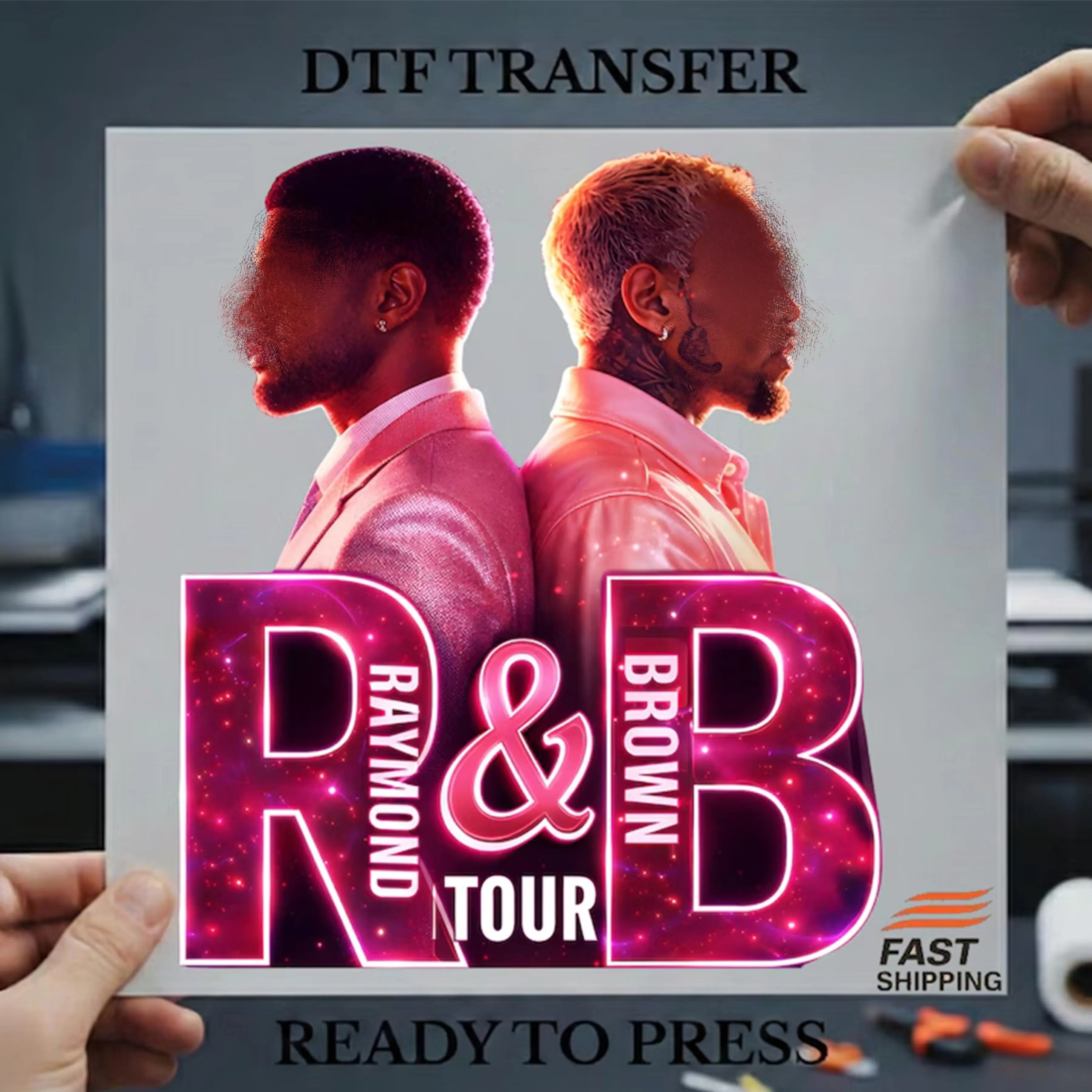 R&B Tour Pink| Ready-to-Press DTF Transfer Adult 12x14 Print
