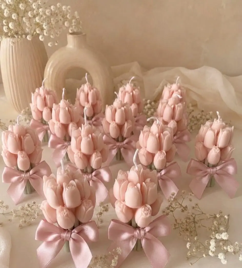 Handmade Candle TULIPS OF LOVE