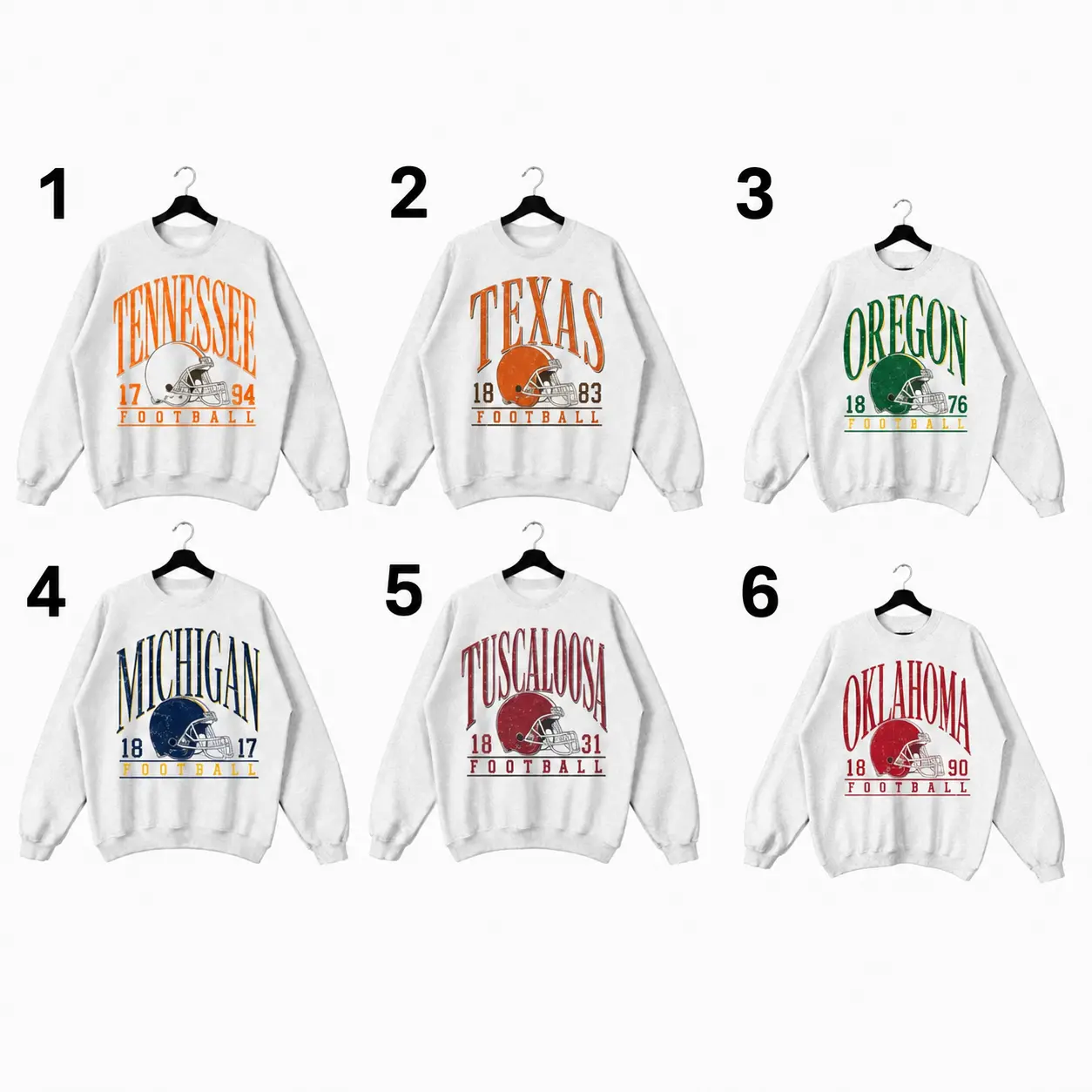 Vintage College Football Sweatshirt | Ash Grey Game Day Pullover
