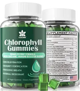 Chlorophyll Gummies Supplement, Super Green Formula with Plant Extracts Vitamins and Minerals, Supports Digestive Balance Immune Function and Internal Deodorizing, Chewable Wellness Gummies Designed for Daily Health and Nutritional Support