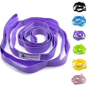Stretching Strap Yoga Strap with Loops, Stretch Straps for Physical Therapy, Non-Elastic Exercise Strap for Pilates, Dance and Gymnastics with Workout Guide