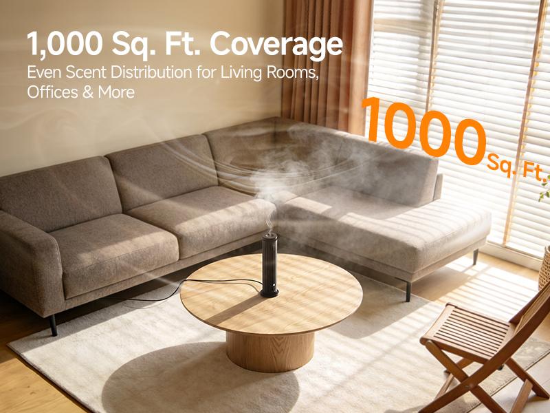FEPPO Waterless Diffuser - Cold Air Waterless Essential Oil Diffuser Starter Kit with 5x20mL Hotel Scent Oils, Quiet Smart Scent Diffuser, 6 Intensity, Timer, 1000 Sq. Ft for Home, Office, Hotel, Yoga #Summervibes