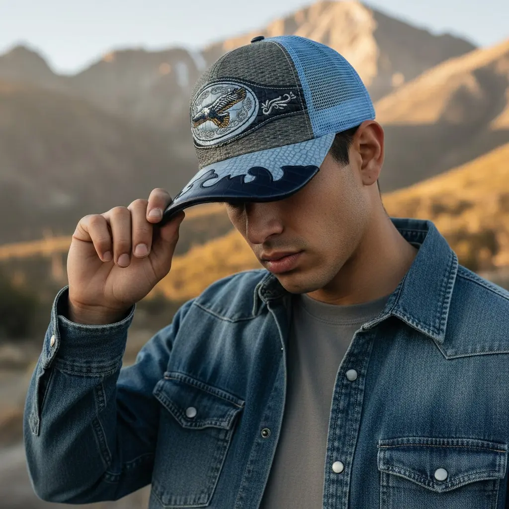 Gorra Vaquera Aguila Bordada, Ajustable, Visera curvada, Estilo Vaquero, Rodeo High Quality Hat Adjustable Outdoor Cap