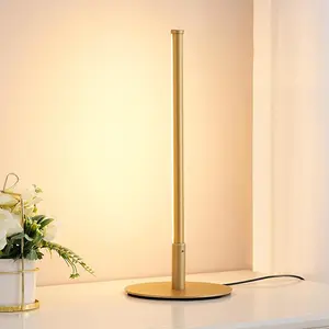 Dimmable USB LED Desk Lamp, Bedside Lamp with 3 Color Temperature, Modern Nightstand Lamp, Desk Lamps for Bedroom, Living Room, Corner, Gift, Metal Finish, Gold