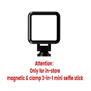 1 Pcs Square LED Light - Cold & Warm Light Adjustable Smartphone Camera Accessory, 2-in-1 Magnetic Clamp for In-Store Selfie Sticks, Mobile Phone Accessory, 1 Pcs Led Light, Smartphone Camera Accessories