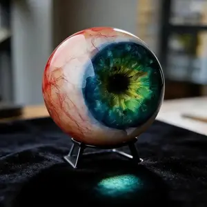 Hyperrealistic Resin Eyeball Decoration, Creepy 3D Dragon Eye Ornament, Gothic Monster Eye Statue for Home Desk Decor, Unique Horror Gift for Halloween