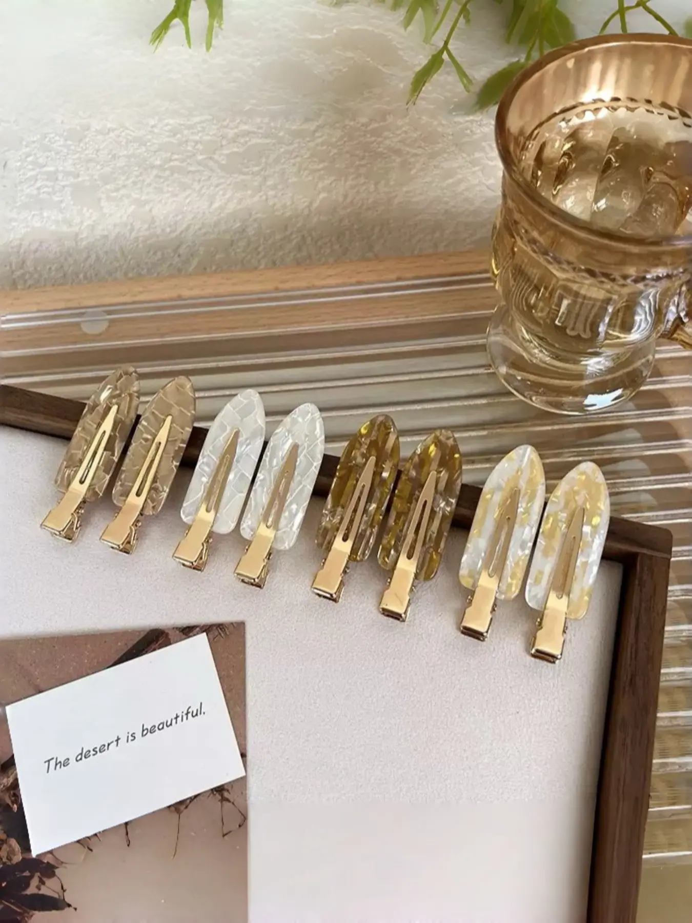 8-Piece Acetate Duckbill Clips Set, Non-Slip Full Hair Quality, Neutral Color & Tortoise Shell, Simple Fashion Hair Accessories, Clips For Hair, Claw Clips, Claw Clip Pack, Hairclips
