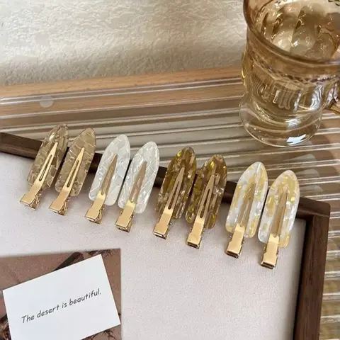 8-Piece Acetate Duckbill Clips Set, Non-Slip Full Hair Quality, Neutral Color & Tortoise Shell, Simple Fashion Hair Accessories, Clips For Hair, Claw Clips, Claw Clip Pack, Hairclips
