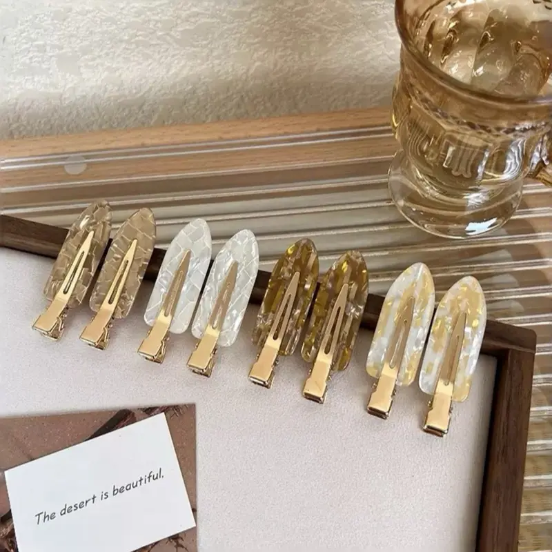 8-Piece Acetate Duckbill Clips Set, Non-Slip Full Hair Quality, Neutral Color & Tortoise Shell, Simple Fashion Hair Accessories, Clips For Hair, Claw Clips, Claw Clip Pack, Hairclips