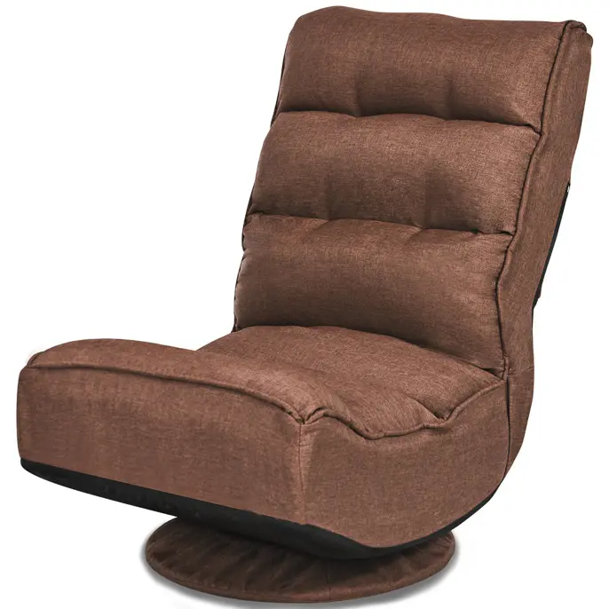 【Costway】360 Degree Swivel Gaming Chair, Position Adjustable Folding, 300lb Spring Support with Adjustable Backrest, Lumbar Support, Armrest