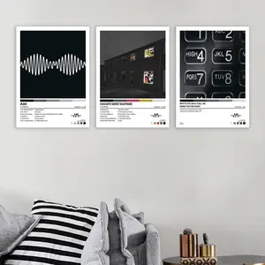 3-Piece Arctic Monkeys/AM/FAVOURITE WORST NIGHTMARE/Modern Music Album Cover Canvas Art Poster, Wall Decor Print, Decoration, Unique Artwork, Song Images, Suitable for Living Room, Bedroom, Home Office & Dining Area, Frameless