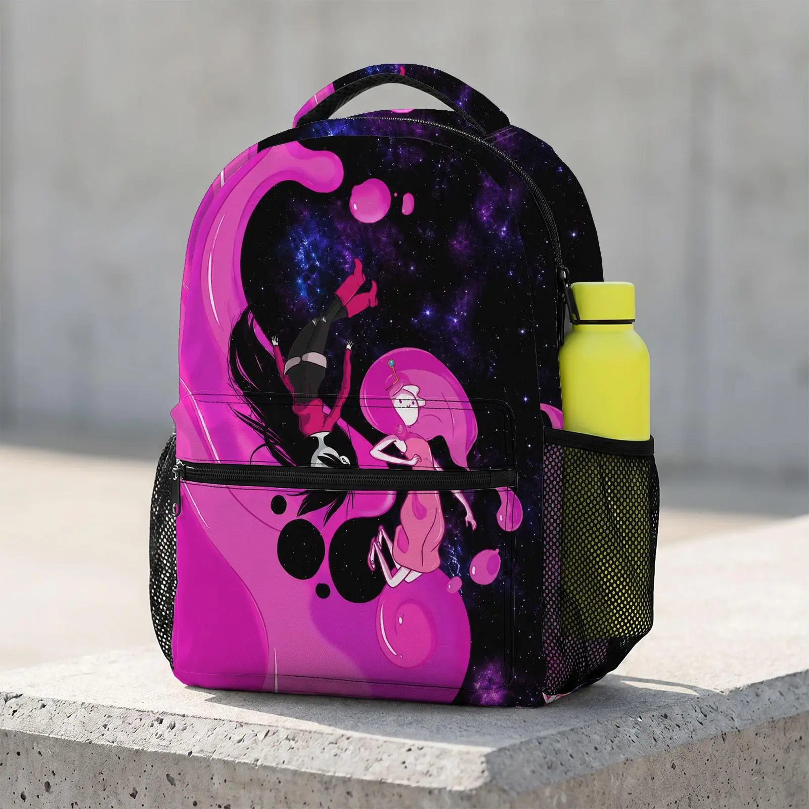 Adventure-Time Cute Cartoon Animal School Bag with Laptop Sleeve | Comfort Padded Print Backpack | Anti-Slip Lightweight Travel Pack for Students