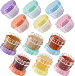 Salad Dressing Container Reusable and Leakproof Small Sauce Containers for Lunch Box 12 Pcs 2.7 OZ Mixed 3