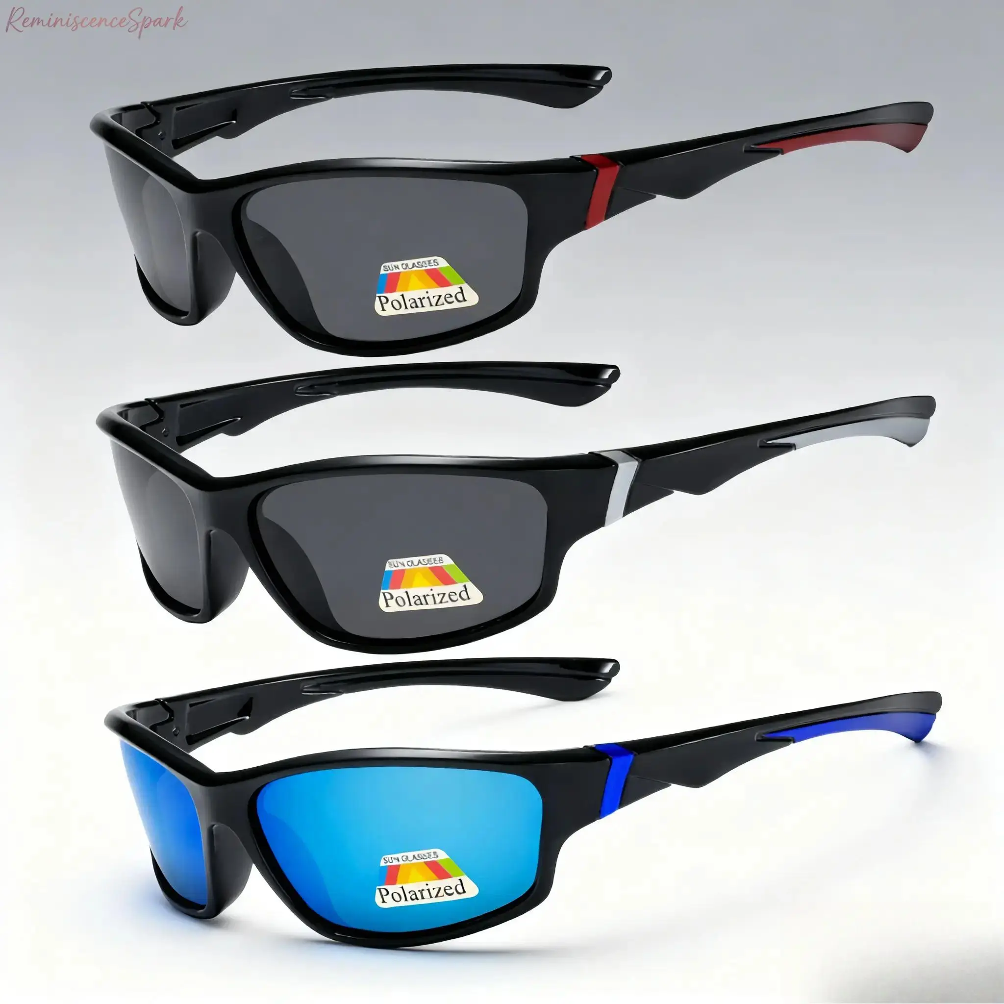 Unisex 3-Pack Vintage Sports Sunglasses - Anti-Glare UV400 Protection, Lightweight Durable Frame, Trendy Outdoor Shades for Fishing, Cycling, Daily Casual Outdoor Activities
