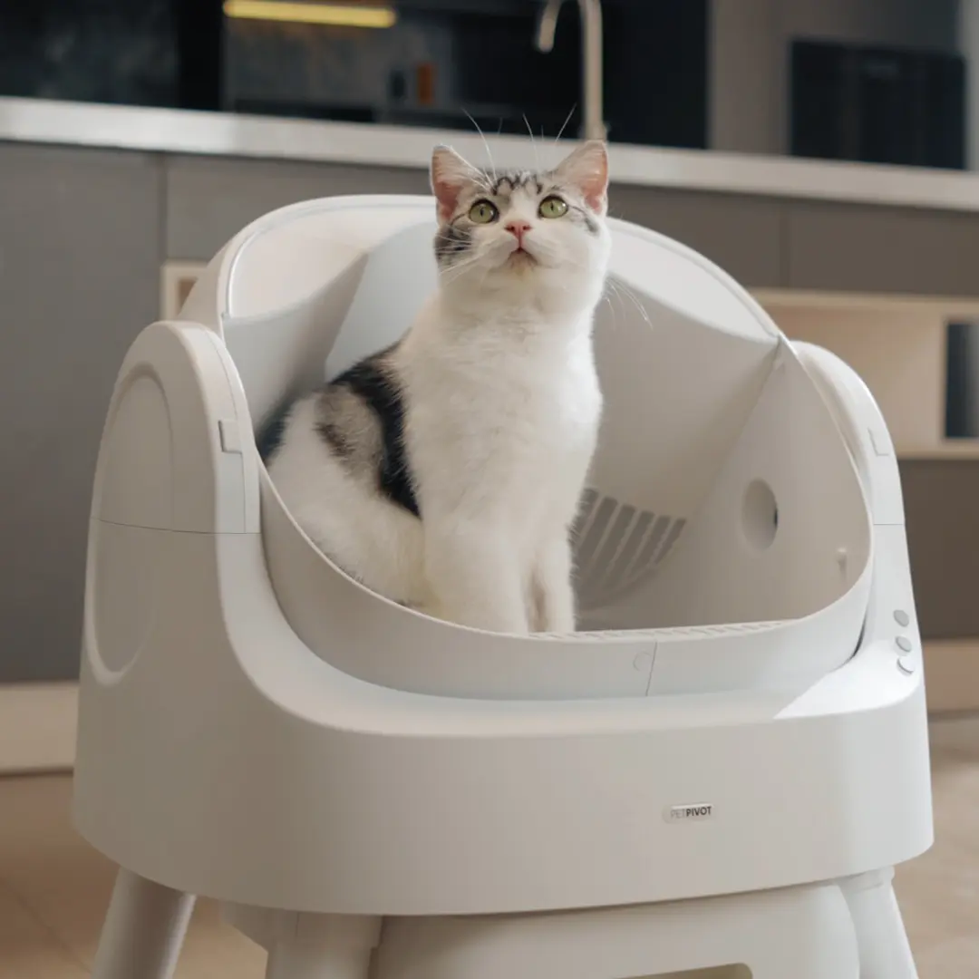 PetPivot Autoscooper 11 Open-Top Self-Cleaning Cat Litter Box，Odor-Free Waste Disposal includes Trash Bags SummerVibes petlovers