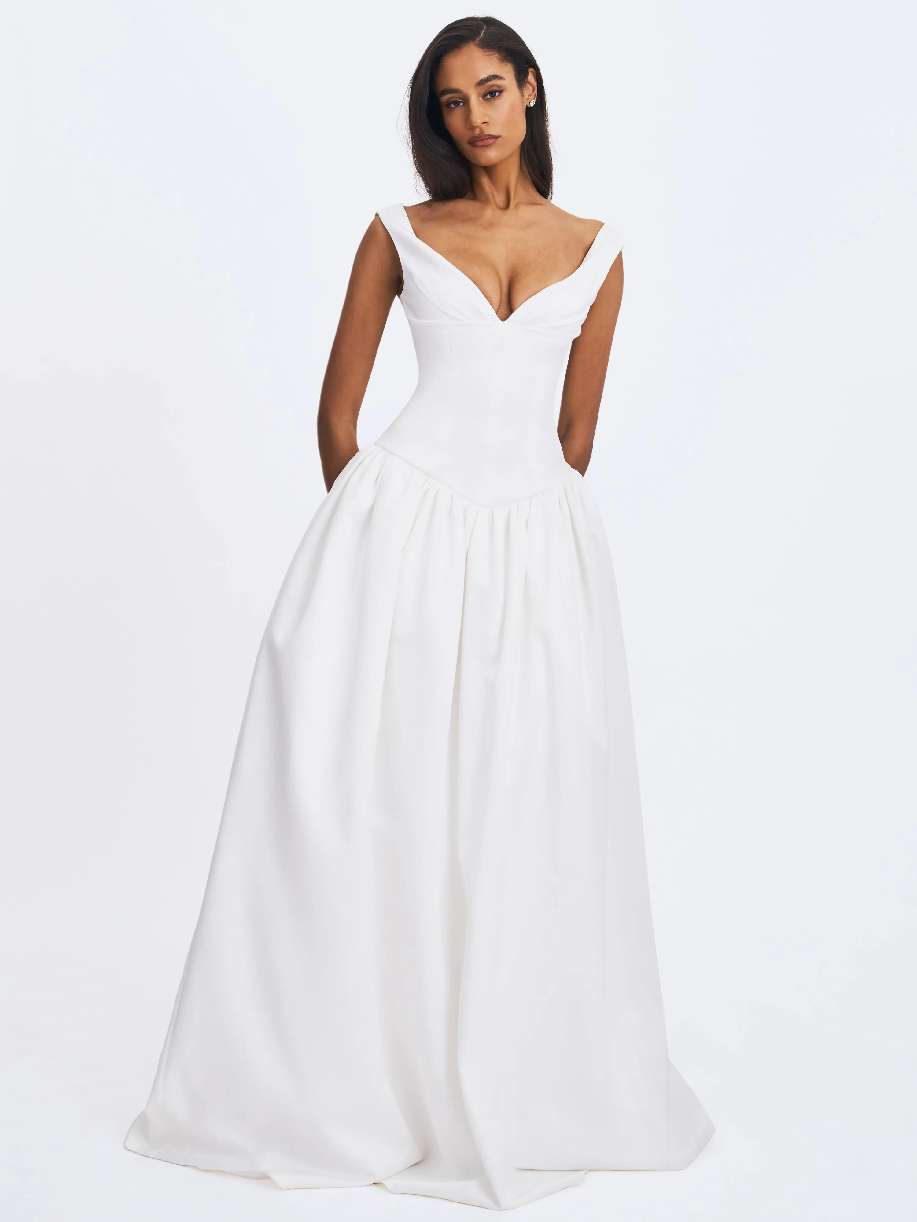 Siena White Satin Sweetheart Wedding Gown Siena White Satin Sweetheart Wedding Gown