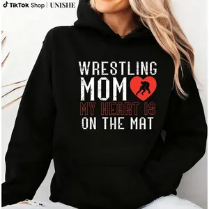Cozy Wrestling Mom Hoodie – Long Sleeve Sweatshirt for Mat Moms