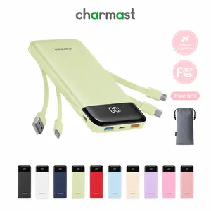 Charmast Ultra-Slim 10000mAh Portable Charger with Built-in Cables 6-Output & 3-Input Fast Charging External Battery Pack Power Bank for Smartphones Tablets USB-C Devices Travel Ready Airline Approved  #SummerWins#DealsForYouDays
