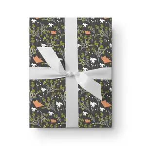 Filler Park #7 Coffee Peach Leaf Floral Wrapping Paper - Clearance Item
