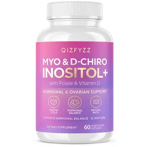 QIZFYZZ-Myo-Inositol & D-Chiro Inositol Supplement for Women – 40:1 Ratio Plus Folate and Vitamin D – Support Healthy Hormonal Balance, Regular Cycles, & Ovarian Health – 30-Day Supply
