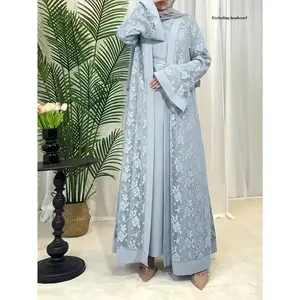 Muslim fashionable Women's traditional clothing Arab dress Abaya robe and cloak two-piece set Modesty Hijab