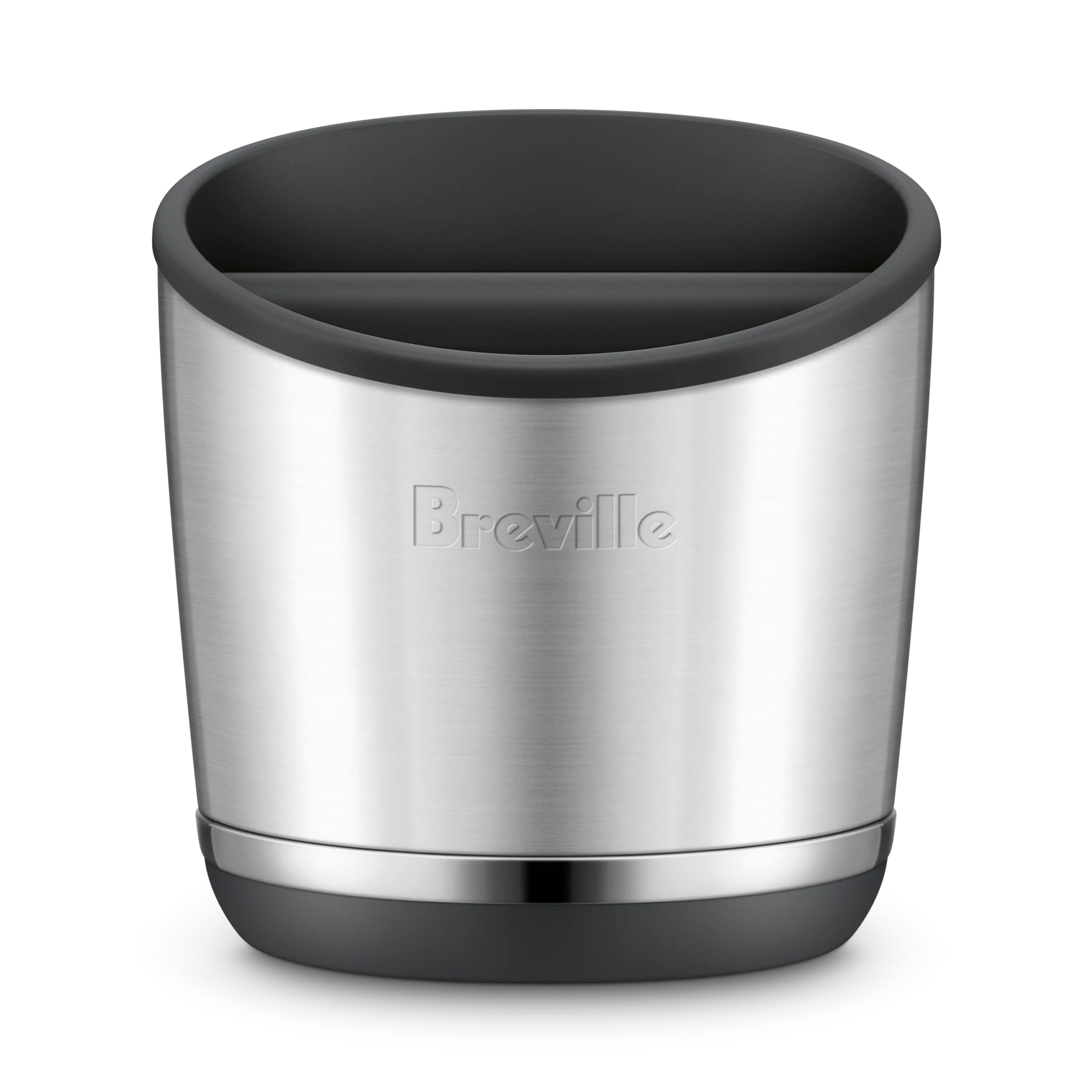 Breville the Knock Box - Premium Home Coffee Making Tool, Espresso Machine Accessory with 20 Espresso Pucks Capacity, Removable Knock Bar, Solid Brushed Steel Construction, Easy Maintenance, Anti-Skid, Compact Storage, Durable Knock Bar