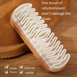 1 white rubber shoe brush, suitable for suede and nubuck, a leather scrubbing tool, used for boots and bags, an effective household Cleansing cleaning brush Cleanser