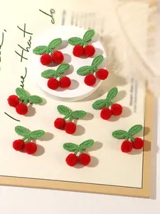 10pcs New Mini Cherry Ball Hair Clips, Cute Girl Hairstyle Decorations, Festive Holiday Accessories, New Year Celebration Jewelry